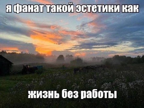 я фанат такой эстетики как жизнь без работы