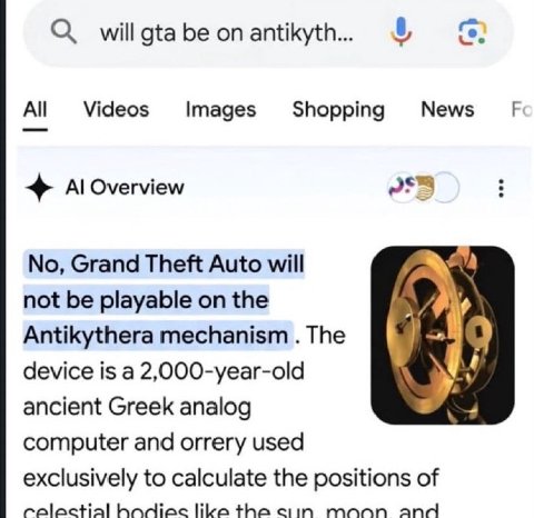 О, All Videos Images Shopping Overview No, Grand Theft Auto will not be playable on the 3 Antikythera mechanism The device is a 2,000-year-old у ancient Greek analog computer and оггегу used exclusive