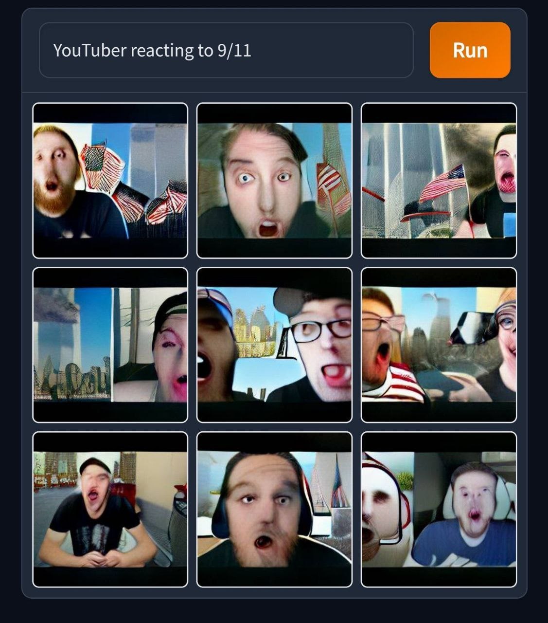 YouTuber reacting to 9/11 Run