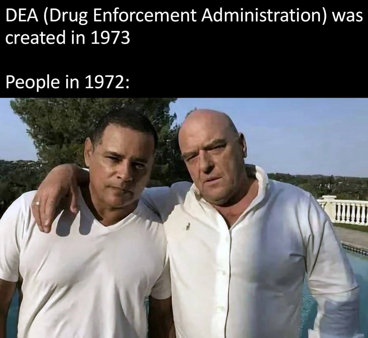 DEA (Drug Enforcement Administration) was created in 1973 People in 1972: