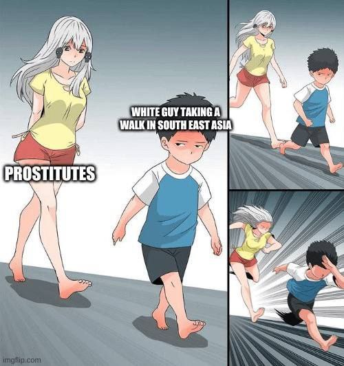 WHITE GUY TAKING A WALK IN SOUTH EAST ASIA PROSTITUTES