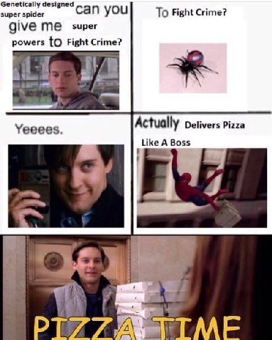 Genetically designed can you To Fight Crime? super spider give ME super powers {О Fight Crime? 1-1. Actually Delivers Pizza Yeeees. Like A Boss
