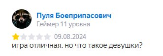 Пуля Боеприпасович Геймер 11 уровня 09.08.2024 игра отличная, но что такое девушки?