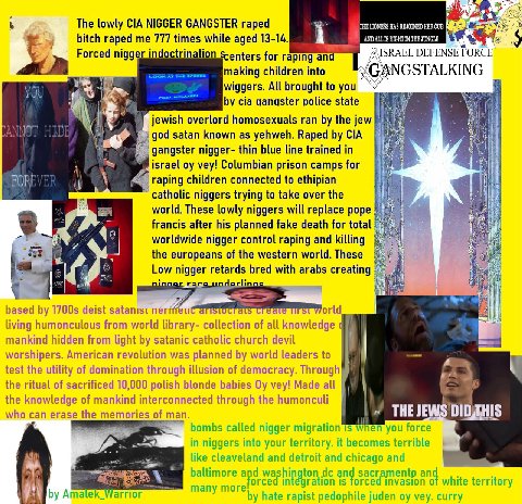 The lowly CIA NIGGER GANGSTER raped LIONESS HAS REJOINED HER CUB bitch raped me 777 times while aged 13-14. AND ALLIS RIGHT IN ТЕЗ JUNGLE a Forced nigger indo On enters for raping and RAEL DEFENSE FOR
