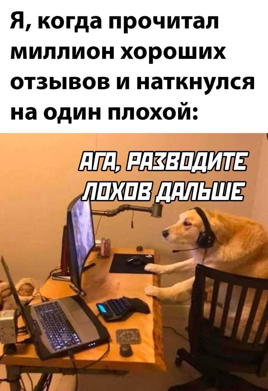 Я, когда прочитал миллион хороших отзывов и наткнулся на один плохои: a