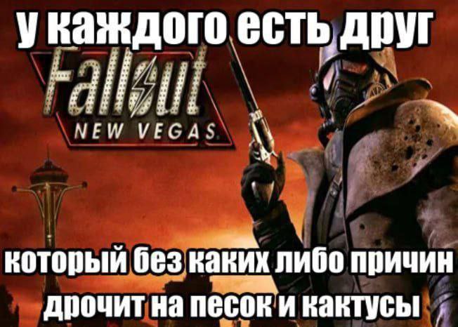 укаждого есть, друг у NEW VEGAS который без каких либо причин дрочит на песоки кактусы
