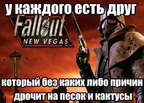 укаждого есть, друг у NEW VEGAS который без каких либо причин дрочит на песоки кактусы
