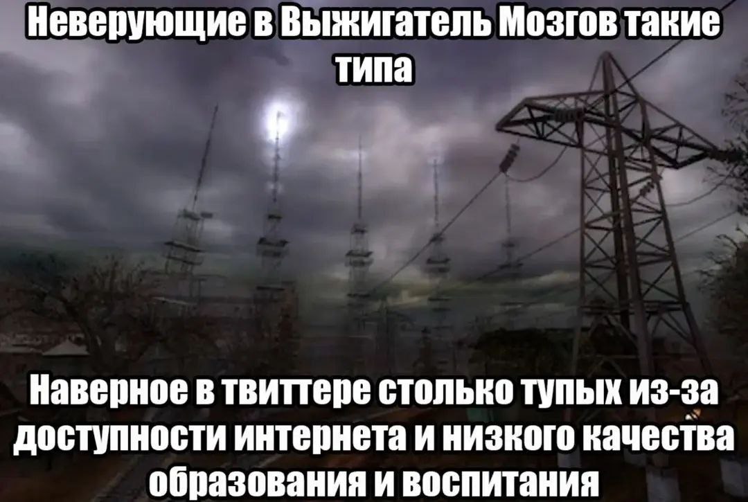 Неверующие в Выжигатель Мозгов такие типа 9 Наверное в твиттере столько тупых из-за доступности интернета и низкого качества образования и воспитания