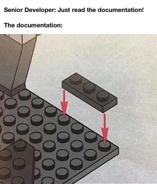 Senior Developer: Just read the documentation! The documentation: