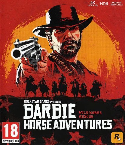 BETER ULTRA HDR BOX ONE 4 ROCKSTAR GAMES PRESENTS BARBIE HORSE ADVENTURES www.pegi.info