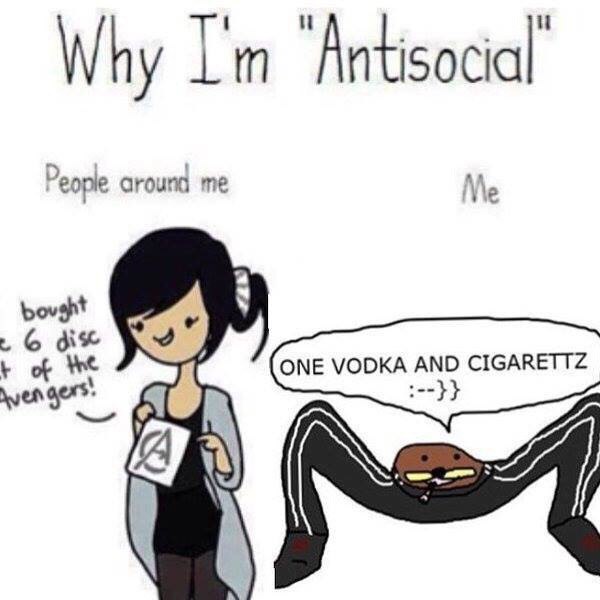 и Why Lim ‘Antisocial People around me Me of ONE VODKA AND CIGARETTZ