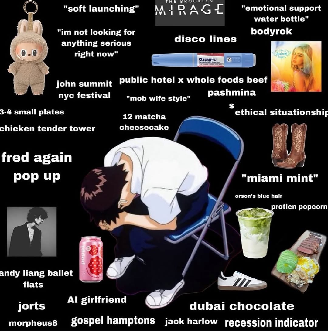 7 “soft launching” в A “emotional support water bottle" not looking for bodyrok anything serious disco lines right now" ‚9 john summit public hotel whole foods Бее! nyc festival “mob wife style" pashm