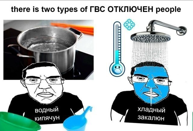 there is types of ГВС ОТКЛЮЧЕН people 2 хладный кипячун закалюн
