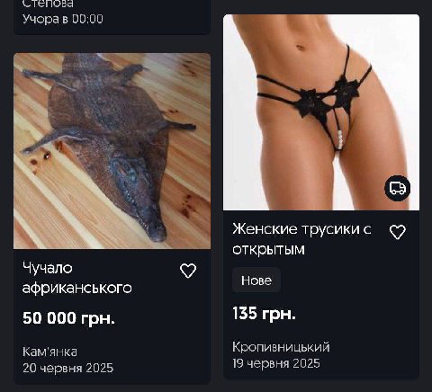Учора в 00:00 Женские трусикис открытым Чучало Нове африканського 50 000 грн. 135 грн. Кам'янка Кропивницький 20 червня 2025 19 червня 2025