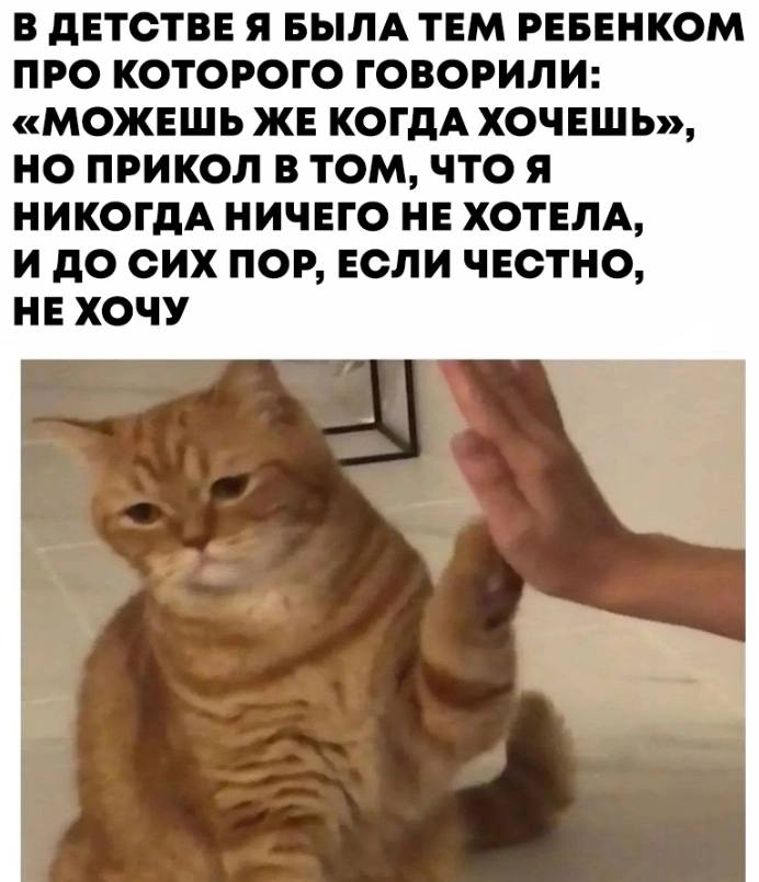 В ДЕТСТВЕ Я БЫЛА ТЕМ РЕБЕНКОМ ПРО КОТОРОГО ГОВОРИЛИ: «МОЖЕШЬ ЖЕ КОГДА ХОЧЕШЬ», НО ПРИКОЛ ВТОМ, ЧТО Я НИКОГДА НИЧЕГО НЕ ХОТЕЛА, ИДО СИХ ПОР, ЕСЛИ ЧЕСТНО, НЕ ХОЧУ