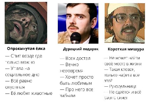 Опрокинутая ёлка Дурацкий подарок Короткая мишура Слит везде где Не может найти Всех достал ТОЛЬКО МОЖНО своё место в жизни Вечно Упала на Такая клевая, невовремя социальное дно только нафига все Хоче