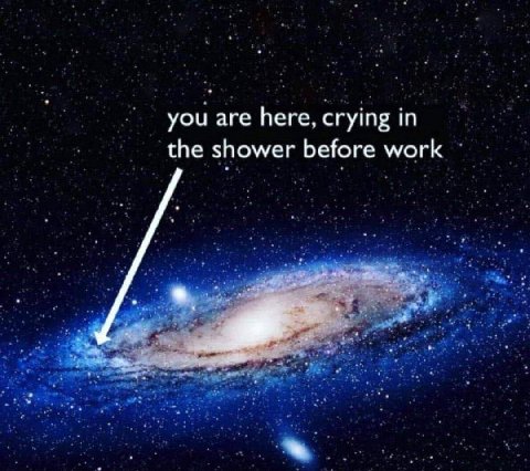 you are here, crying in the shower before work