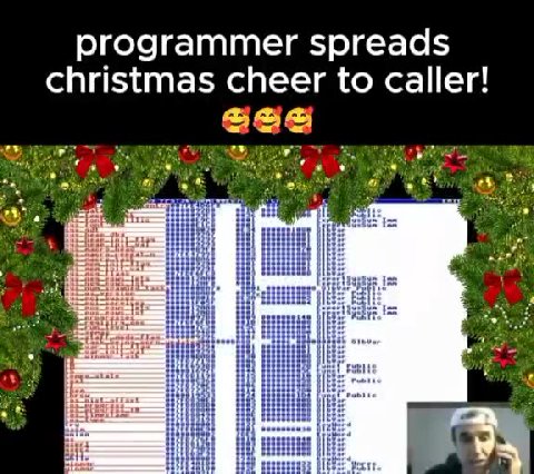 programmer spreads christmas cheer to caller! BAPTIST USE UNM ERTIES Г а RAAT TN