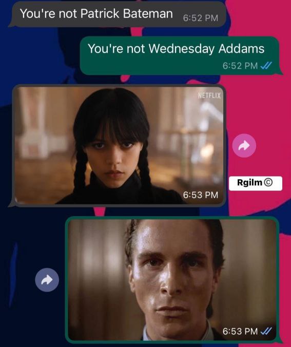 You're not Patrick You're not Wednesday Addams 6:52 Вайт 6:53 6:53 4