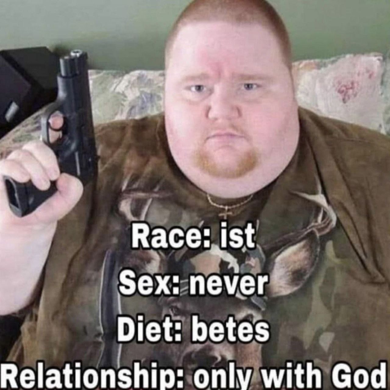 Васе: ist Sex: never Diet: betes Relationship: only with God