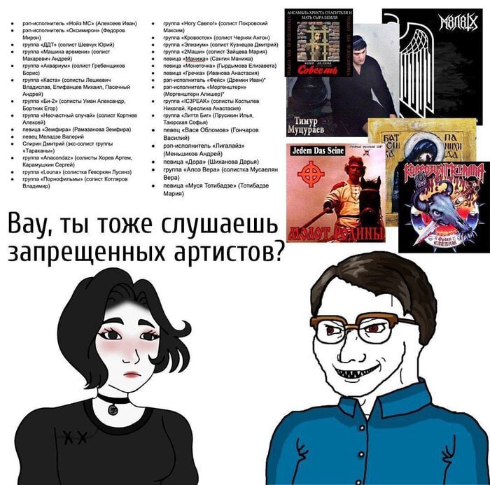 «Нойз Иван) группа «Ногу (солист «Оксимирон» (Федоров Максим) Мирон) группа «Кровосток» (солист Черняк Антон) группа «ДДТ» Юрий) группа (солист Кузнецов Дмитрий) группа «Машина оремени» (солист группа