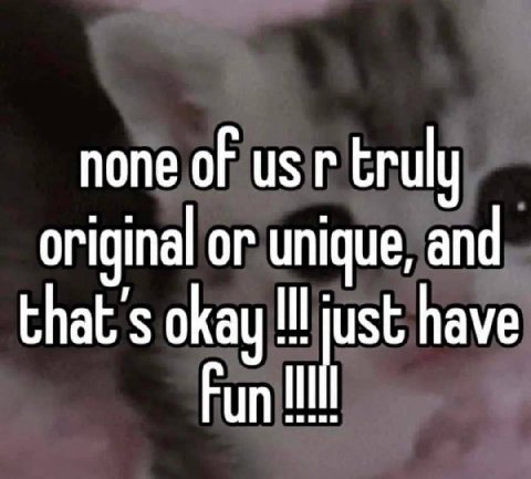 none of из truly original or unique, and that's okay just have Fun