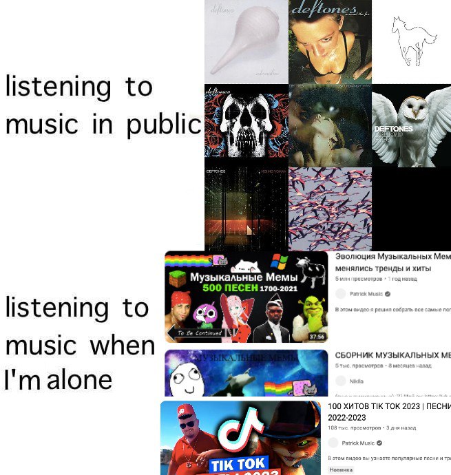 cde, listening to i¢ i music in A Эволюция Музыкальных Mem зыкальные Мемы 4 млн просмотров год 7500 listening to MUSIC СБОРНИК МУЗЫКАЛЬНЫХ ME я В 100 ХИТОВ ТОК 2023 ПЕСНИ 7 TOK