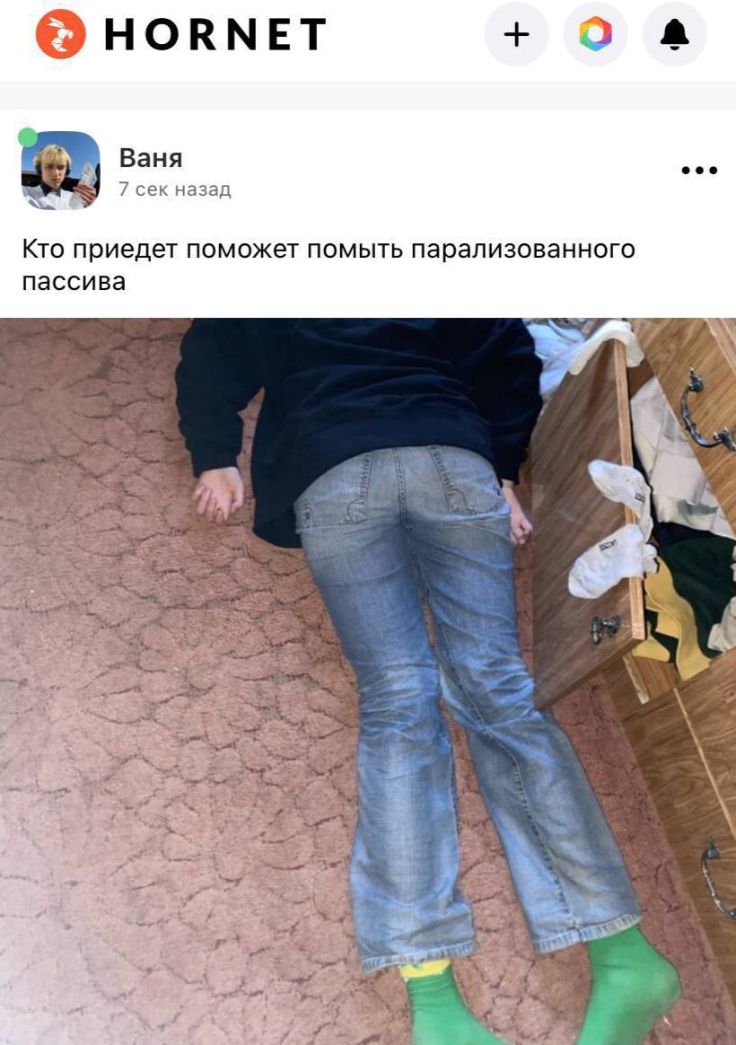 HORNET 0 Ваня eco 7 сек назад Кто приедет поможет помыть парализованного пассива я a А У: 3 А