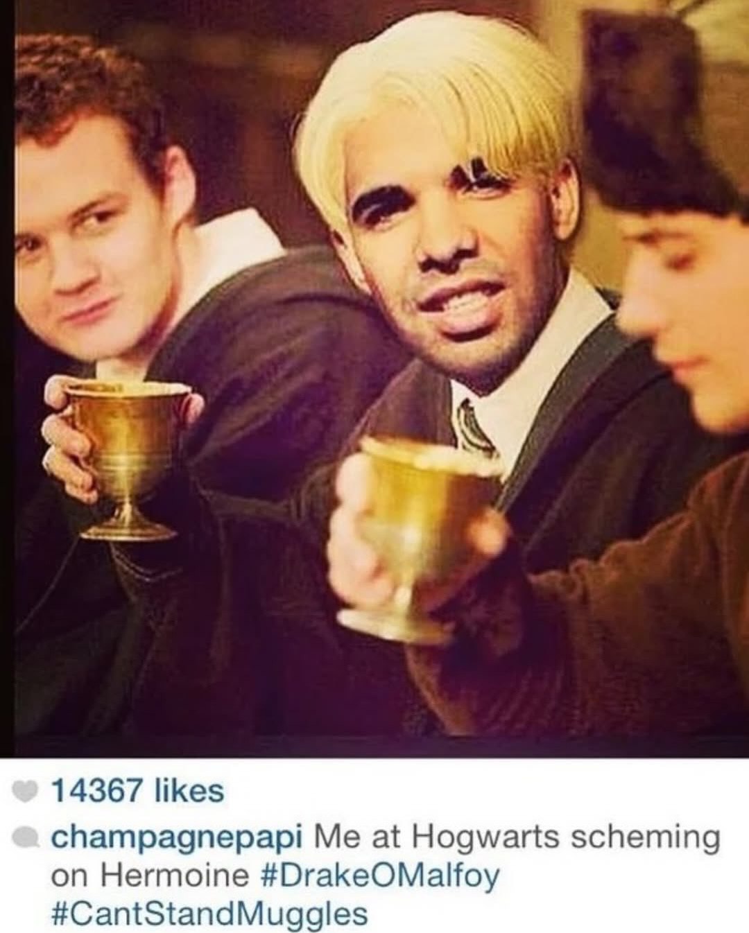 14367 likes champagnepapi Me at Hogwarts scheming on Hermoine #DrakeOMalfoy #CantStandMuggles