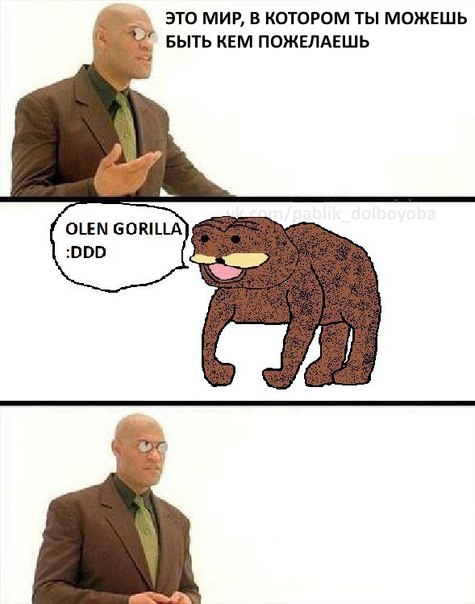 ЭТО МИР, В КОТОРОМ ТЫ МОЖЕШЬ БЫТЬ КЕМ ПОЖЕЛАЕШЬ OLEN GORILLA :DDD