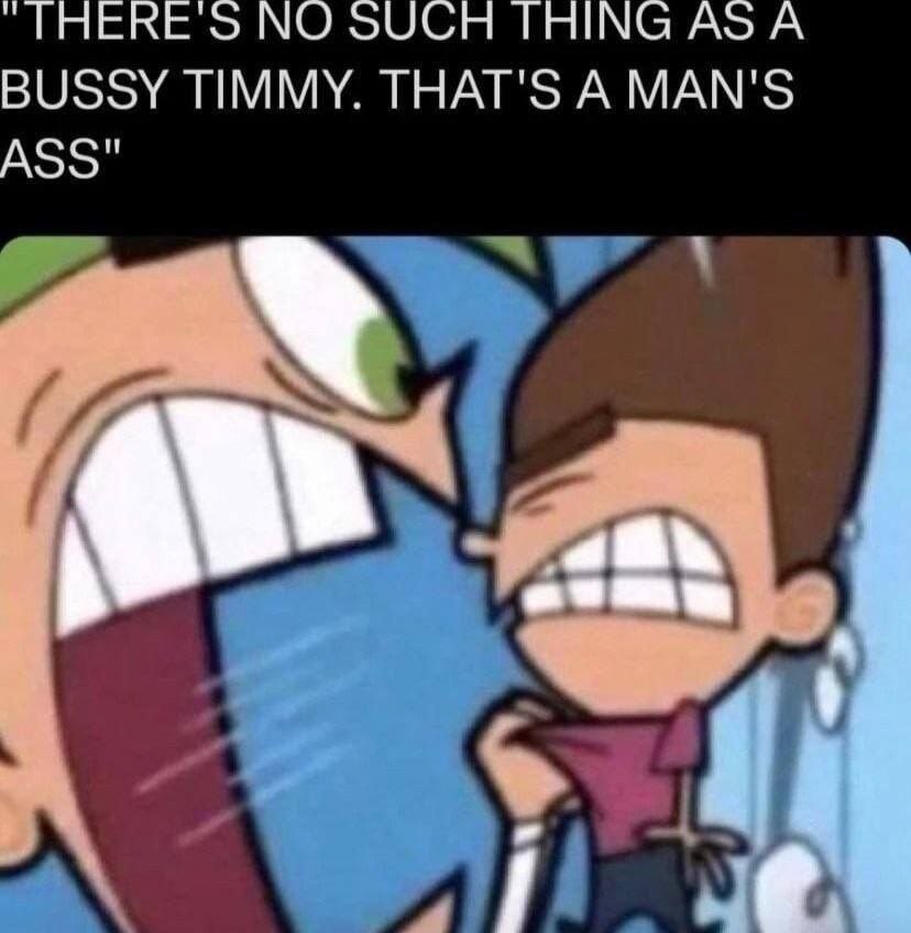 "THERE'S NO SUCH THING А BUSSY TIMMY. THAT'S A MAN'S ASS"