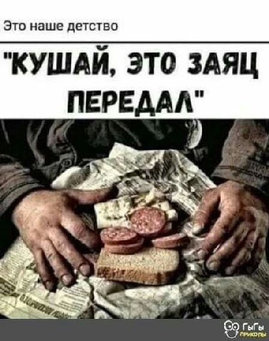 "КУШАЙ, ЭТО ЗАЯЦ ПЕРЕДАЛ"