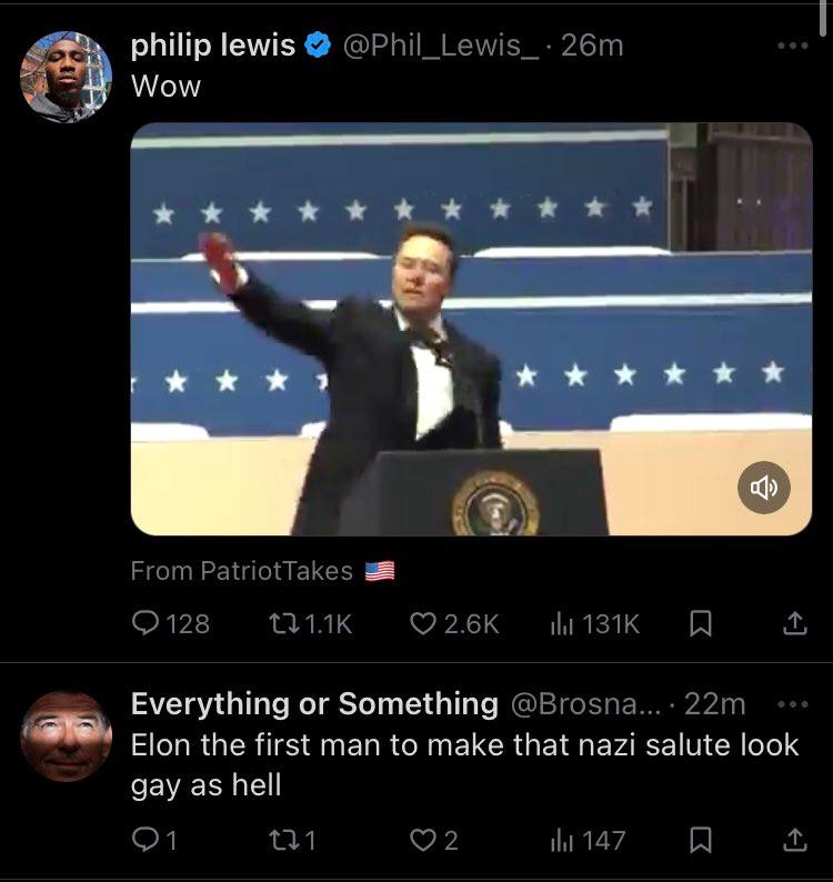 philip lewis 7 Wow у хжжхя я Everything or Something the first man to make that nazi salute look gay as nell