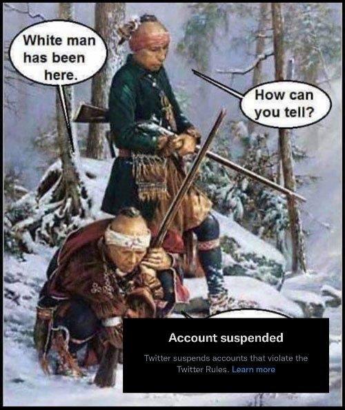 2 White man 8 has been $3 here. у How can you tell? К A. у A 3$ Account suspended Twitter suspends accounts that Violate the Twitter Rules. Learn more