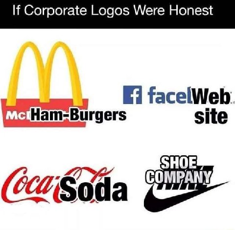 Corporate Logos Were Honest facelWeb am-Burgers site