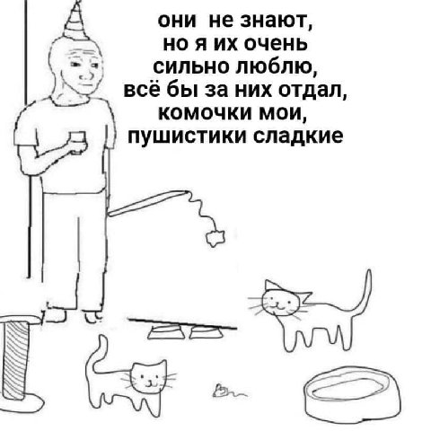 А они не знают, но я очень сильно люблю, всё бы за них отдал, комочки мои, пушистики сладкие bes