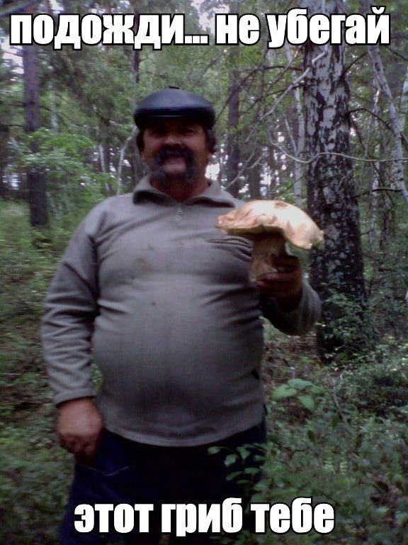 подожди. убегай этот гриб тебе