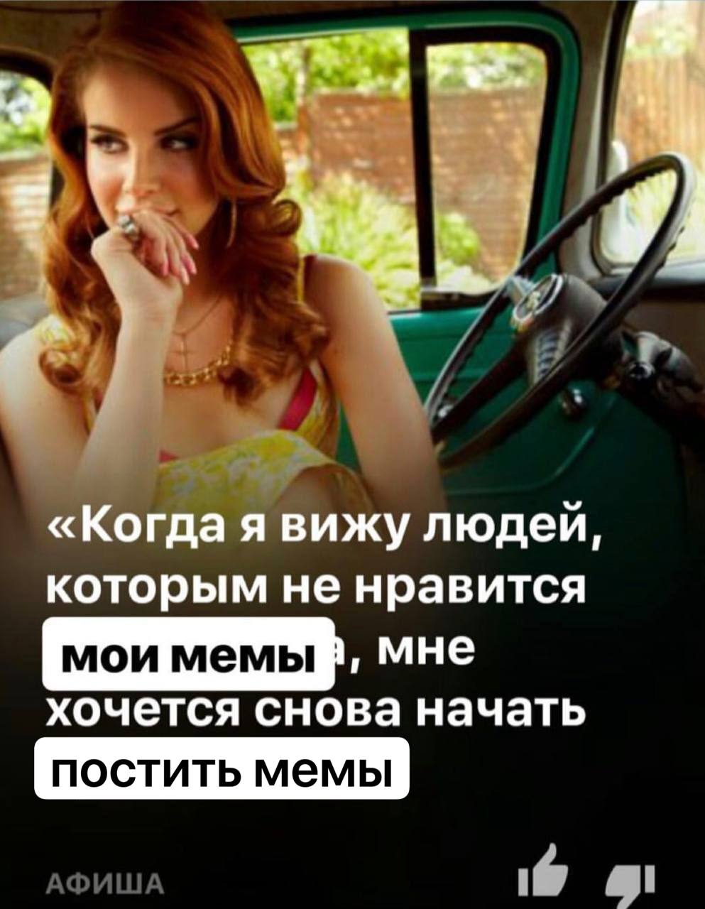 «Когда я вижу людей, которым не нравится мне хочется снова начать постить мемы