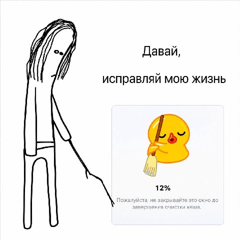 Давай, исправляй мою жизнь 12% Пожалуйста, не закрывайте это окно завершения очистки кеша.