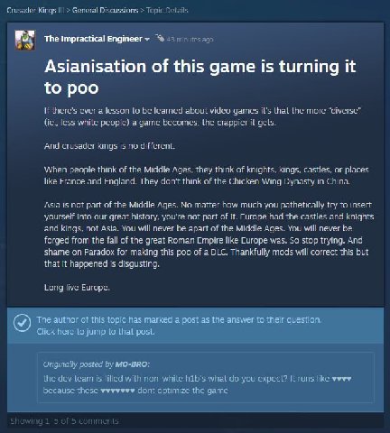 CK3 steam discussions are something else
