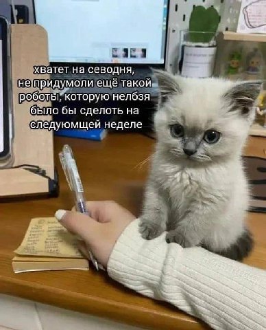 хватет севодня, не придумоли ещё такой роботы, которую нелбзя было бы сделоть на следуюмщей неделе