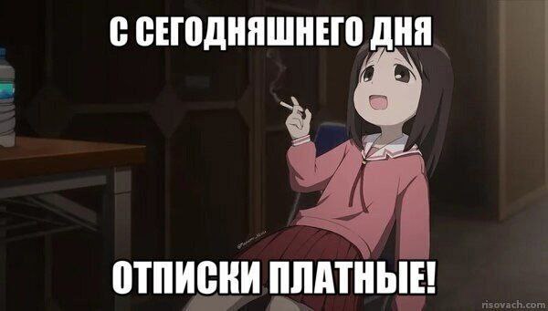 С СЕГОДНЯШНЕГО ДНЯ ОТПИСКИ ПЛАТНЫЕ!
