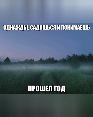 ОДНАЖДЫ, САДИШЬСЯ И ПОНИМАЕШЬ ПРОШЕЛ ГОД