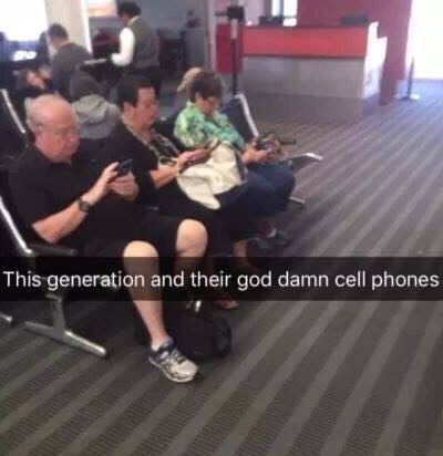 б и This generation and their god damn phones