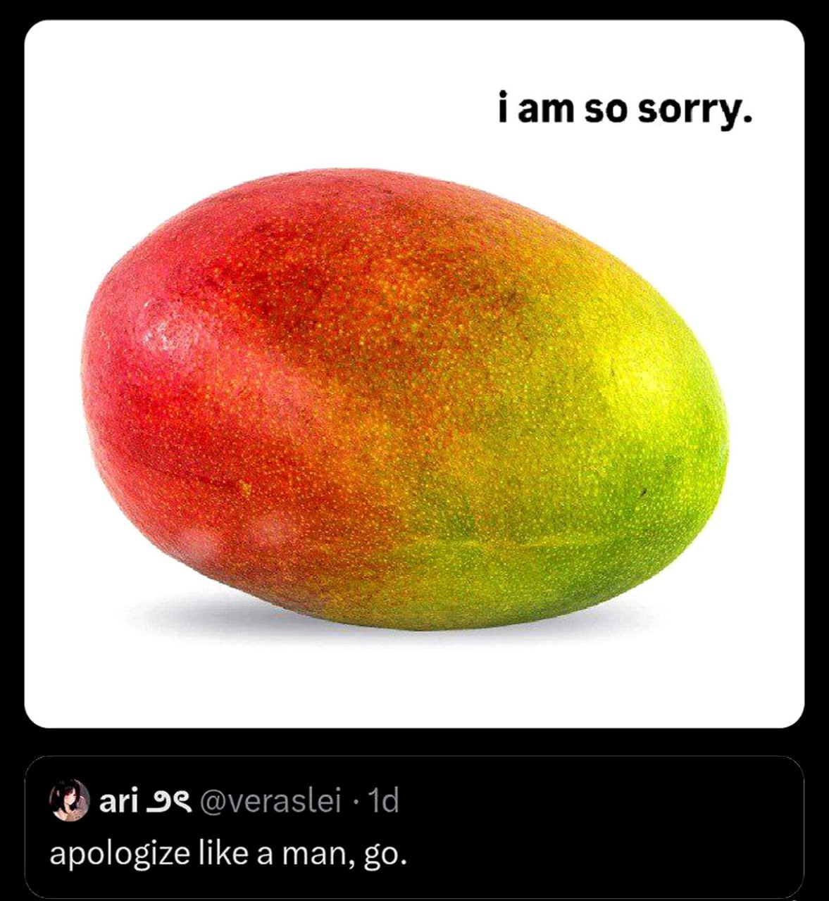 гат $0 sorry. i ari 28 @veraslei apologize like a man,