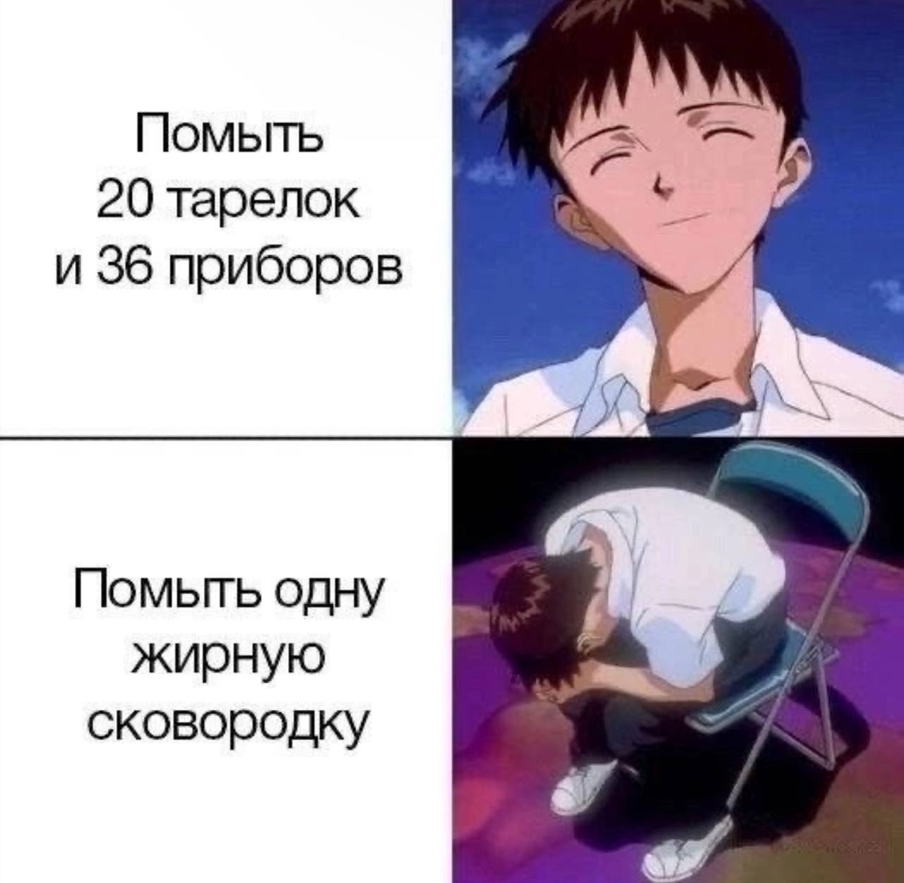 Помыть 20 тарелок и 36 приборов Помыть одну жирную сковородку