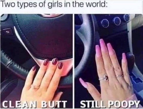 types of girls in the world: 7 BUTT STILL POOPY