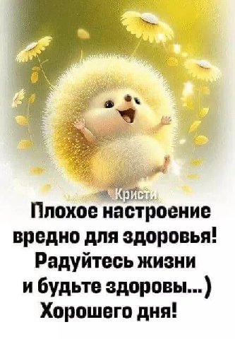 29 Плохое настроение вредно для здоровья! Радуйтесь жизни и будьте здоровы... Хорошего дня!