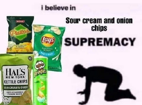 i believe in Sour cream and onion chips 12 SUPREMACY NEW YORK KETTLE CHIPS SOUR CREAM ONION COOKED