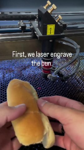 First, we laser engrave: =